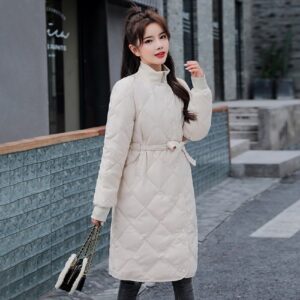 Slim Solid Fashion Parkas Cotton Padded Coat