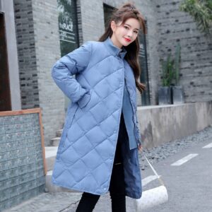 Slim Solid Fashion Parkas Cotton Padded Coat - Image 4
