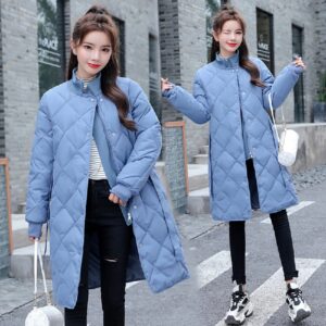 Slim Solid Fashion Parkas Cotton Padded Coat - Image 5