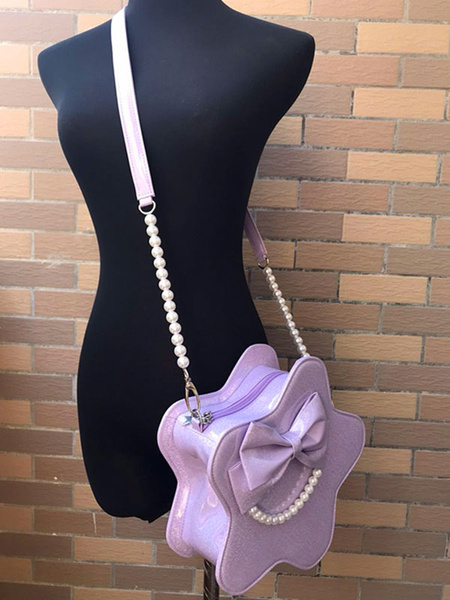 Sweet Lolita Starfish PU Leather Pearls Cross Body Bag