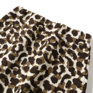 Fashion Retro Elastic High Waist Leopard Knitted Street Wear Short Skirt - Image 4