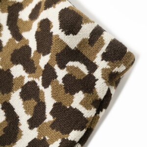 Fashion Retro Elastic High Waist Leopard Knitted Street Wear Short Skirt - Image 6