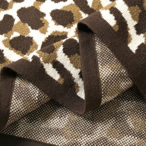 Fashion Retro Elastic High Waist Leopard Knitted Street Wear Short Skirt - Image 9