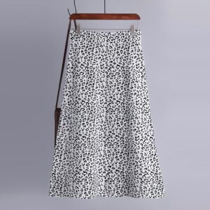 Fashion Vintage Elastic High Waist Leopard Knitted Street Wear Skirt - Image 4