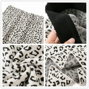 Fashion Vintage Elastic High Waist Leopard Knitted Street Wear Skirt - Image 5