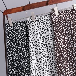 Fashion Vintage Elastic High Waist Leopard Knitted Street Wear Skirt - Image 6