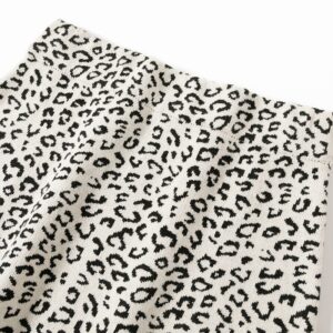 Fashion Vintage Elastic High Waist Leopard Knitted Street Wear Skirt - Image 7