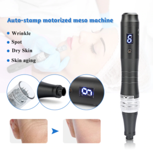 Microneedle Pen Therapy bb glow Beauty Machine Digital Display with 6pcs Cartridges Needles