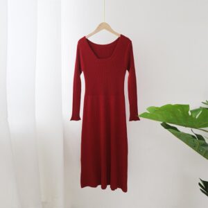 Square Collar Elegant Patchwork Dress - Image 9