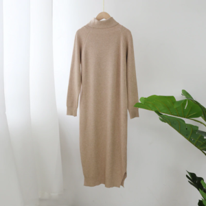 Turtleneck Knitted Long Sweater Dresses - Image 3