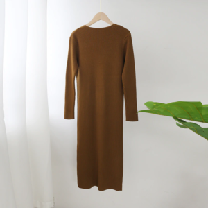 V Neck Solid Basic Bodycon Dresses - Image 5