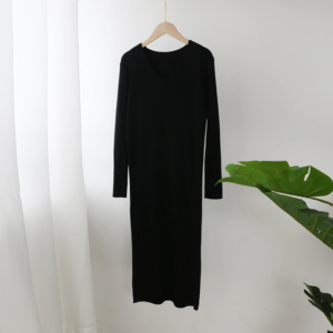 V Neck Solid Basic Bodycon Dresses - Image 9