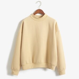 velvet o-neck solid color loose sweatshirt - Image 5