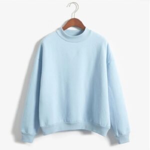 velvet o-neck solid color loose sweatshirt