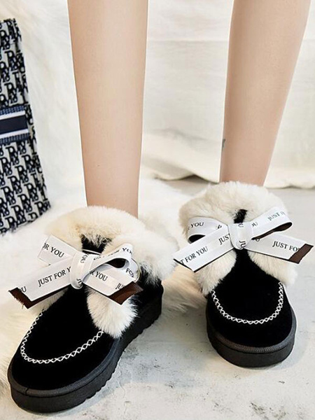 Ankle Micro Suede Upper Round Toe Snow Boot