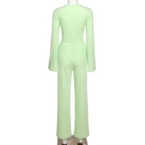 Casual Crop Top Loose Sweat Pants Two Piece Outfits - Image 8