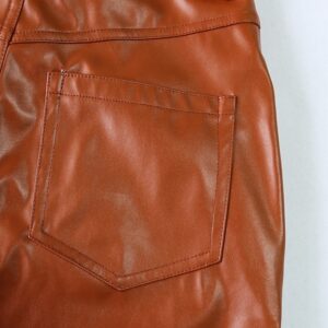 Casual High Waist Loose Long Trousers Goth Leather Pants - Image 18