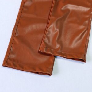 Casual High Waist Loose Long Trousers Goth Leather Pants - Image 19