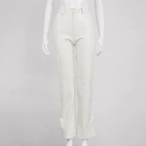 Casual High Waist Loose Long Trousers Goth Leather Pants - Image 22