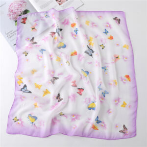 Chiffon Butterfly Print Square Neck Scarf - Image 8