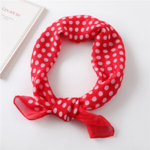 Chiffon Dot Print Square Neck Scarf - Image 8