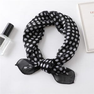 Chiffon Dot Print Square Neck Scarf - Image 4