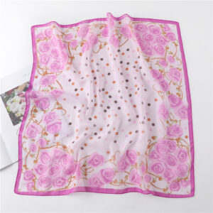 Chiffon Scarf Square Silk Neck Hair Scarves - Image 8
