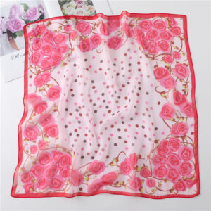 Chiffon Scarf Square Silk Neck Hair Scarves - Image 6
