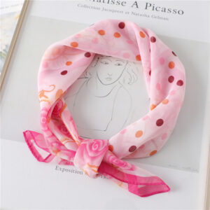 Chiffon Scarf Square Silk Neck Hair Scarves - Image 5