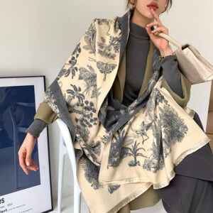 Design Print Cashmere Thick Warm Stole - Image 7