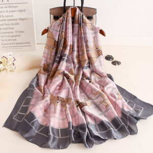 Designer Animal Print Silk Neck Scarf