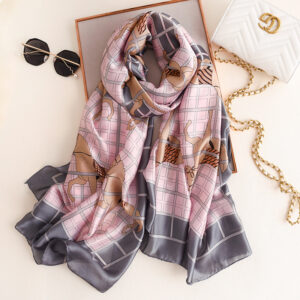 Designer Animal Print Silk Neck Scarf - Image 2