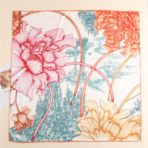 Elegant Floral Print Neck Scarves - Image 2