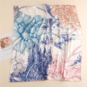 Elegant Floral Print Neck Scarves - Image 5