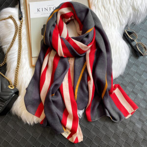 Fashion Design Letter Print Cotton Scarf - Image 2