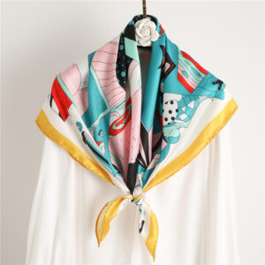 Fashion Design Print Square Silk Neck Scarf