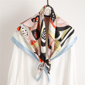 Fashion Design Print Square Silk Neck Scarf - Image 5