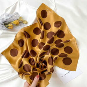 Fashion Dot Print Neck100% Silk Scarf - Image 11