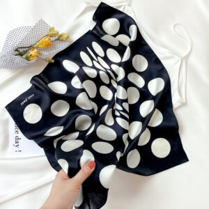 Fashion Dot Print Neck100% Silk Scarf - Image 5