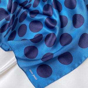 Fashion Dot Print Neck100% Silk Scarf - Image 9