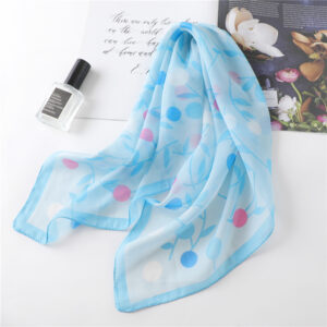 Fashion Floral Print Chiffon Neck Scarf - Image 5