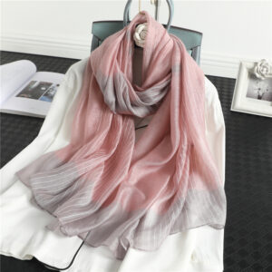 Fashion Luxury Striped Silk Scarf - Image 4