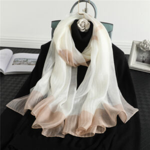 Fashion Luxury Striped Silk Scarf - Image 5
