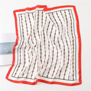 Fashion Square Neck Print Silk Scarf - Image 2