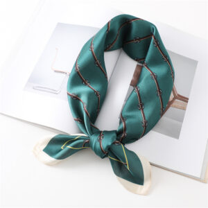 Fashion Square Neck Print Silk Scarf - Image 3