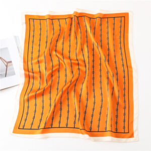 Fashion Square Neck Print Silk Scarf - Image 5