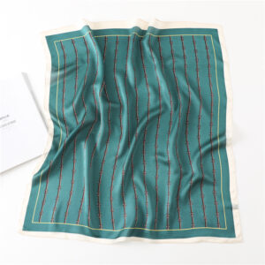 Fashion Square Neck Print Silk Scarf - Image 6