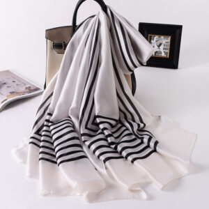 Fashion Striped Silk Scarves - Image 2