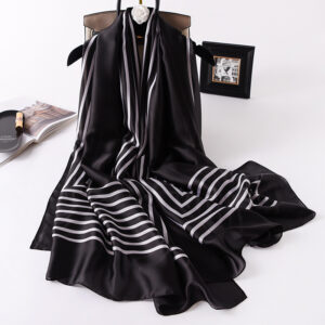 Fashion Striped Silk Scarves - Image 13