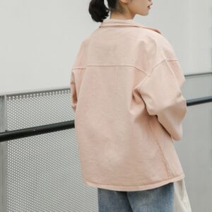 Harajuku Streetwear Solid Turn Down Collar Pockets Coat - Image 10